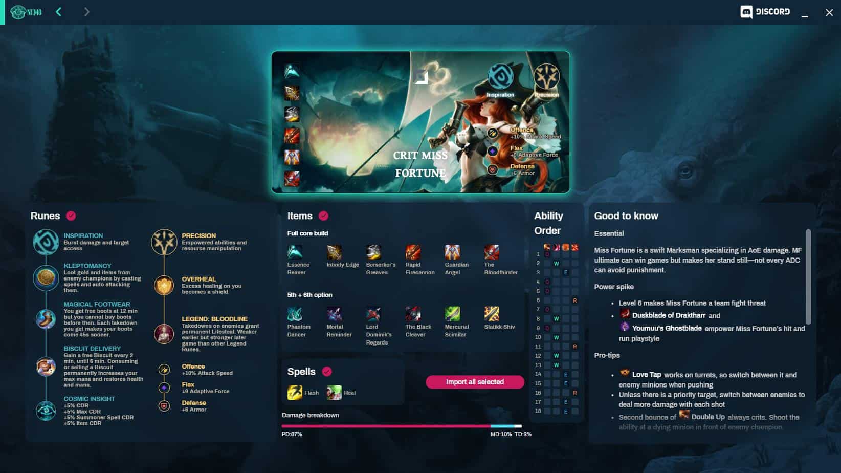 Application that draws a random League of Legends build