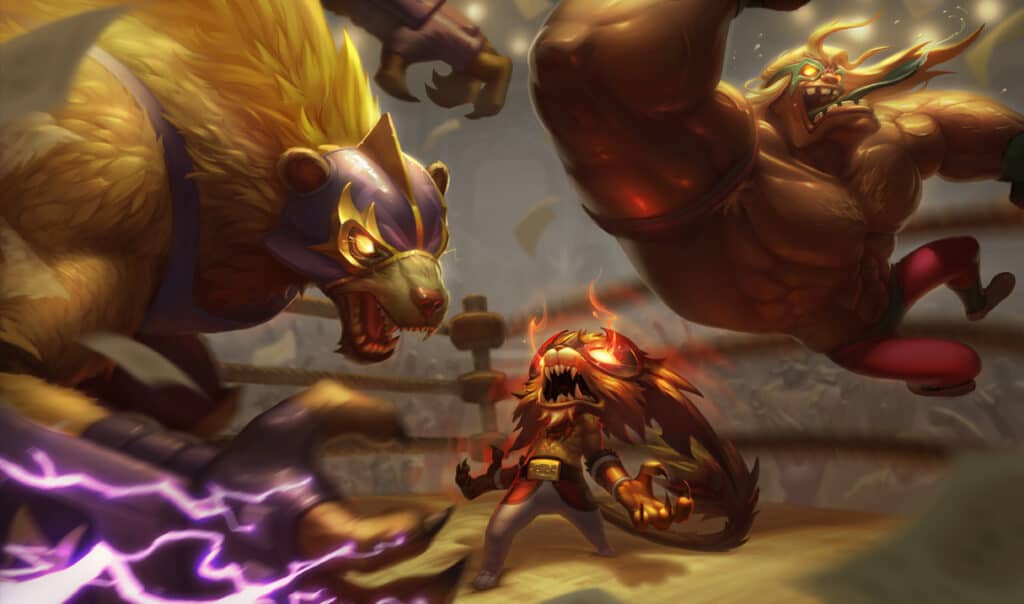 Skin Splash Art for El Rayo skins in League of Legends.