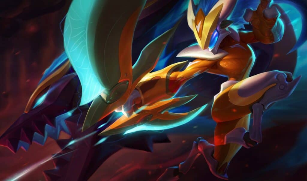 Super Galaxy Kindred skin Splash Art in League of Legends.