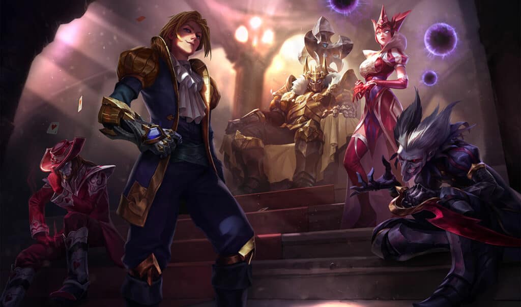 King of Clubs Skins Splash Art in League of Legends.