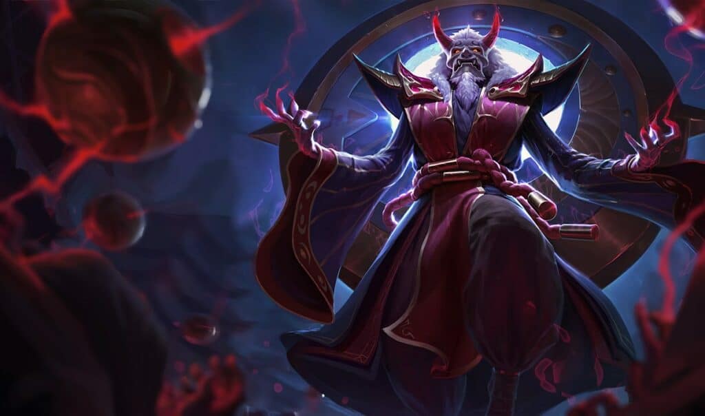 Blood Moon Zilean Skin Splash Art in League of Legends.